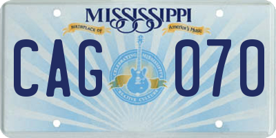 MS license plate CAG070
