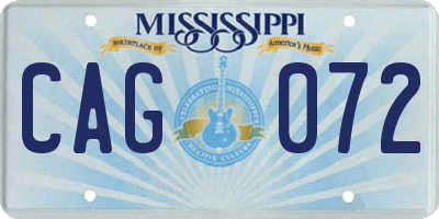MS license plate CAG072