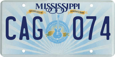 MS license plate CAG074