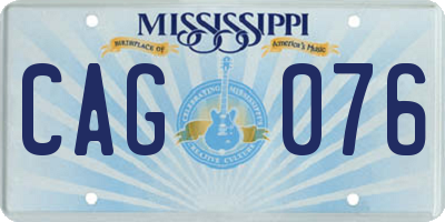 MS license plate CAG076