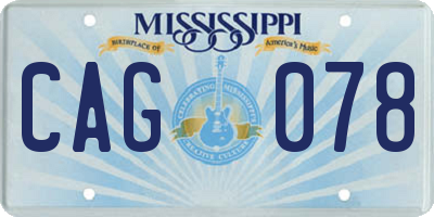 MS license plate CAG078