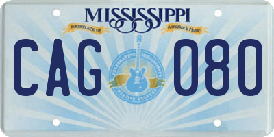 MS license plate CAG080