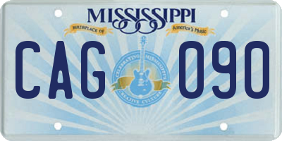 MS license plate CAG090
