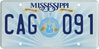 MS license plate CAG091