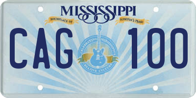 MS license plate CAG100
