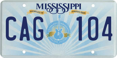 MS license plate CAG104