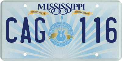 MS license plate CAG116