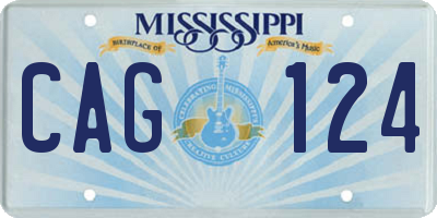 MS license plate CAG124