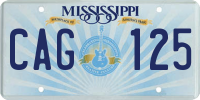MS license plate CAG125