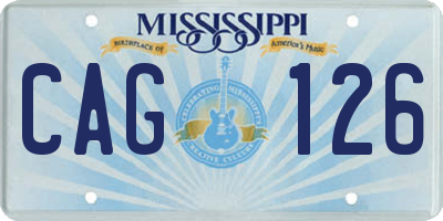 MS license plate CAG126