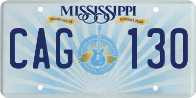 MS license plate CAG130