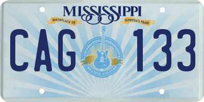 MS license plate CAG133