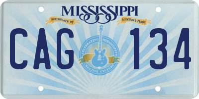 MS license plate CAG134