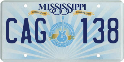 MS license plate CAG138