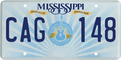MS license plate CAG148