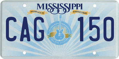 MS license plate CAG150