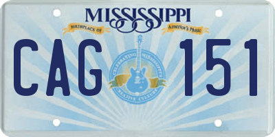 MS license plate CAG151