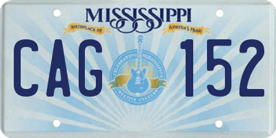 MS license plate CAG152