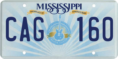 MS license plate CAG160