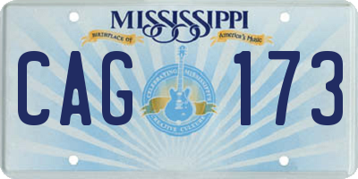 MS license plate CAG173