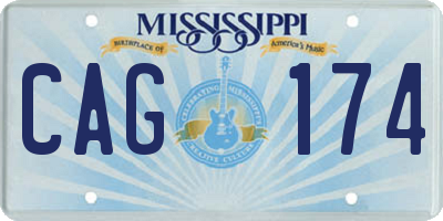 MS license plate CAG174