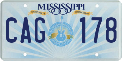 MS license plate CAG178