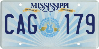 MS license plate CAG179