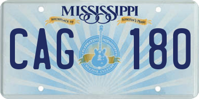 MS license plate CAG180