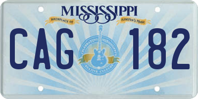 MS license plate CAG182