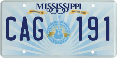 MS license plate CAG191