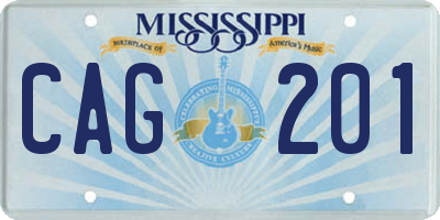 MS license plate CAG201