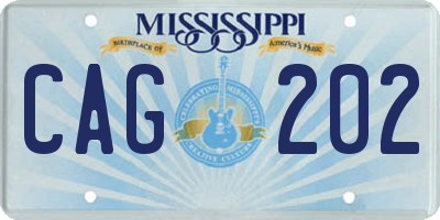 MS license plate CAG202