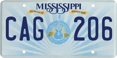 MS license plate CAG206