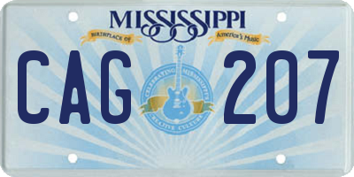 MS license plate CAG207