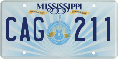MS license plate CAG211