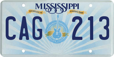 MS license plate CAG213