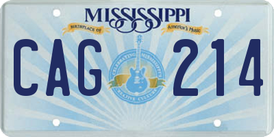 MS license plate CAG214