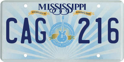MS license plate CAG216
