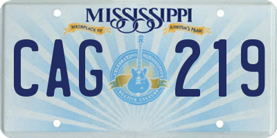 MS license plate CAG219