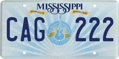 MS license plate CAG222