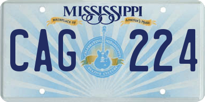 MS license plate CAG224