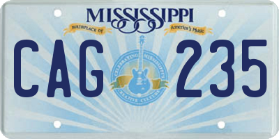 MS license plate CAG235
