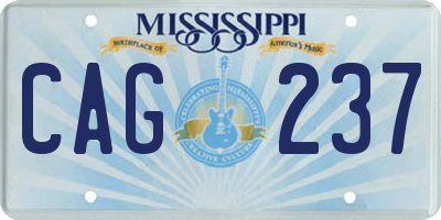 MS license plate CAG237