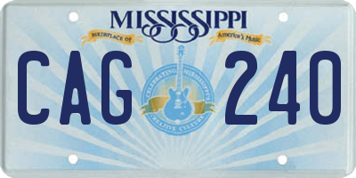 MS license plate CAG240