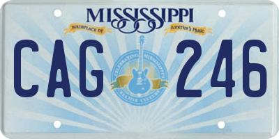 MS license plate CAG246