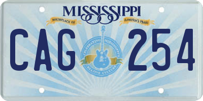 MS license plate CAG254