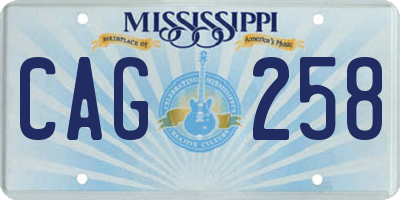 MS license plate CAG258