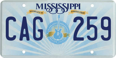 MS license plate CAG259