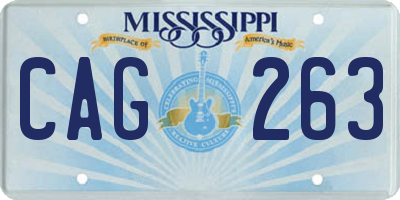 MS license plate CAG263