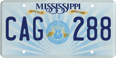MS license plate CAG288